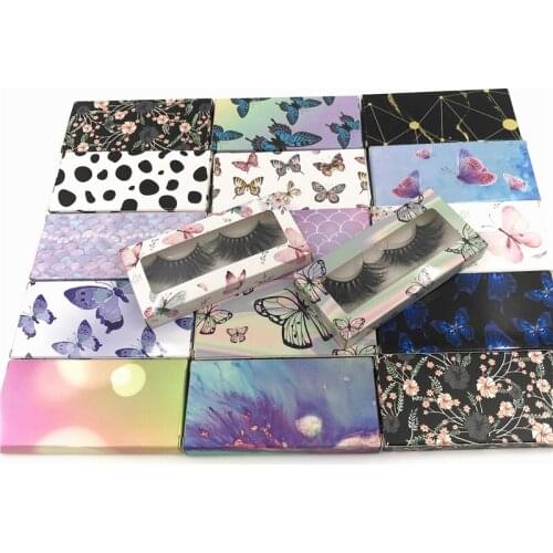 Custom Eyelash Packaging Paper Box Rectangle Case 10/20/30/50/100/200 Sets Bulk Wholesale Custom Lash Boxes Packaging