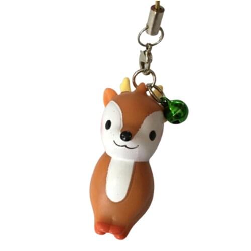 Cartoon Elk Squezze Doll Toys Phone Straps Keychain Cute Soft Anti-Stress Practical Jokes Gifts Kids Toys For Children Adult