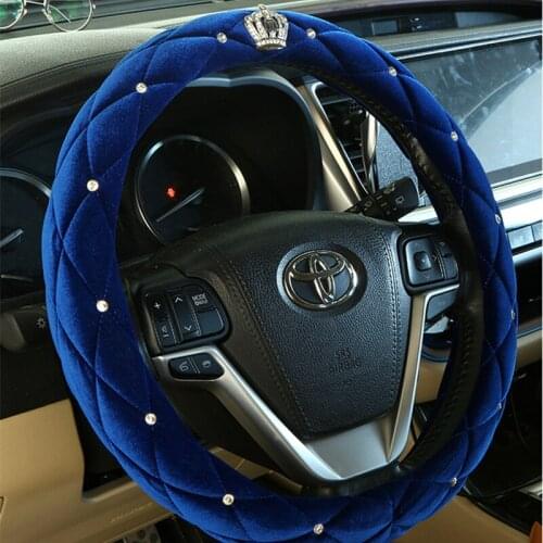 Short Plush Car Steering Wheel Cover 38cm Fit Myvi Axia Viva Bezza Saga X70 Vios Civic City Ford Toyota Honda Nissan