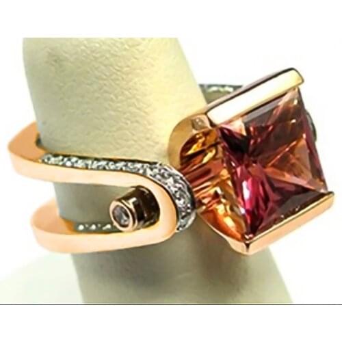 Milangirl Hot Sale Rose Gold Irregular Design Wine Ring Creative Banquet Ring WomenTrendy Women Party Holiday Gift Ring