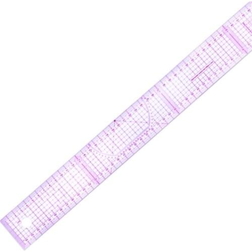 Multi-function Sewing Ruler Purple Clothing Sample Garment Cut Cutting Pattern Making Metric Yardstick Drawing Tailor 55x5cm