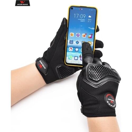 Motorcycle Gloves Breathable Full Finger Touchscreen PU Leather Racing Gloves Hand Protection Riding Cross Dirt Bike Gloves