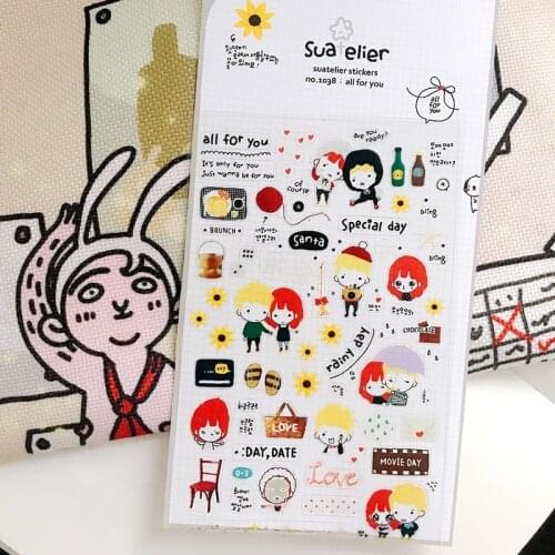 Korea Brand Sonia Scrapbooking Sticker Special Day With You Homehold Supplies Diary DIY PVC Craft Decoration Suatelier Stickers