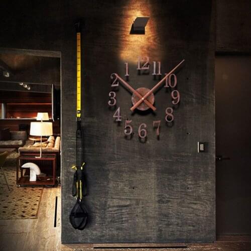 Retro Wall Clocks For Living room Fashion Home Back In Time True 3D Stereo Diy Metallic Wall Clock Drop shipping