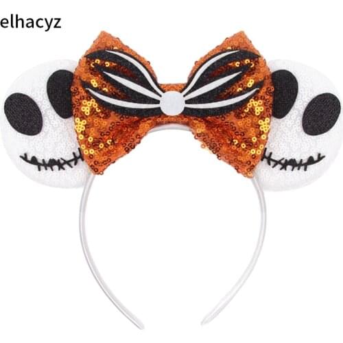 2021 New Halloween Headband Fashion Sequins Mouse Ears Women Festival Hairband Girls Hair Accessories Kids Gift Party Headwear