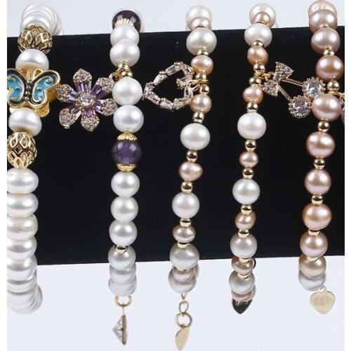 New Design 6-7mm Potato Shape Pearl natural freshwater real pearl bracelet