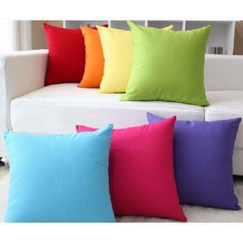 Solid Color Cushion Cover Simple Candy Color Throw Pillow Case For Sofa Solid Home Decorative Pillowcase Car Seat Cushion Cover