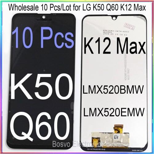 Wholesale 10 Pcs / Lot for LG K50 LCD Screen Display with Touch Digitizer Assembly K50 Q60 K12 Max