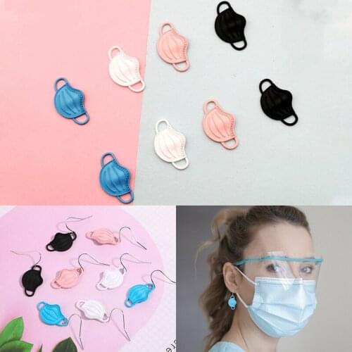 10 Pcs/bag Spray-painted Masks 3D Alloy Plating Mask Charms Connector Charm 14*23mm Pendant For Diy Jewelry Making