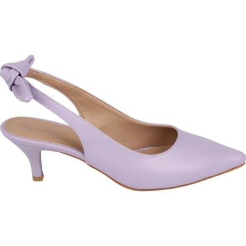 Modabuymus Lilac Rear Bow Heels Stiletto Shoes-Minipony