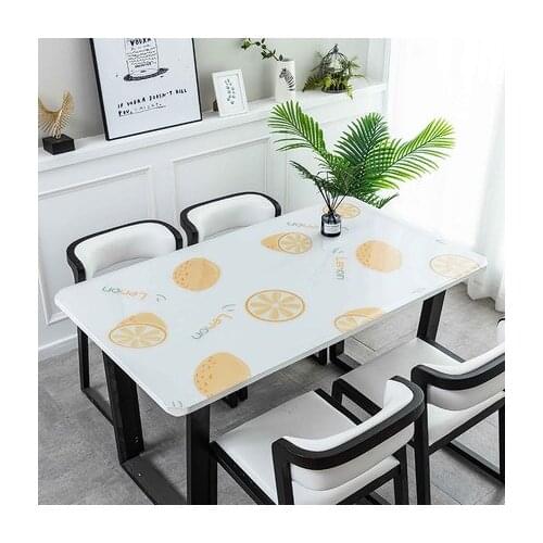 New arrive pvc translucent frosted texture fruit pattern tablecloth Waterproof Kitchen Pattern Oil Tablecloth Glass Soft Cloth