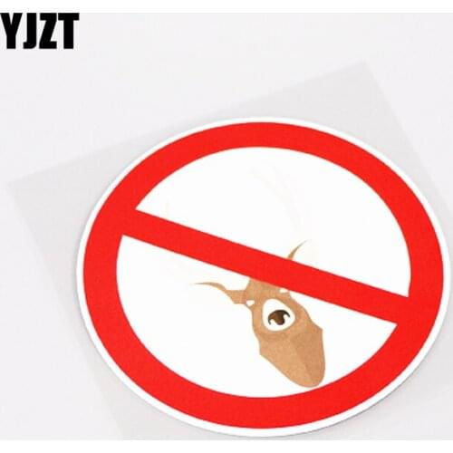 YJZT 12CM*12CM Personality Animal DEER Warning Mark Car Sticker Decal PVC 13-0956