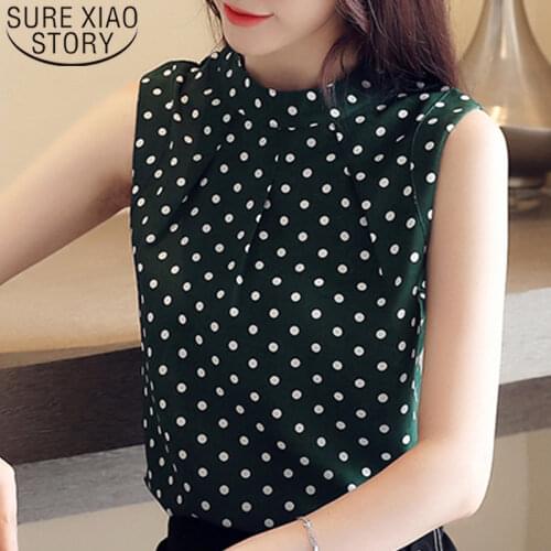 New Fashion 2021 Summer Women shirts Sleeveless O-neck Loose Chiffon Women Blouse Casual Women Clothing Women Tops 5237 50