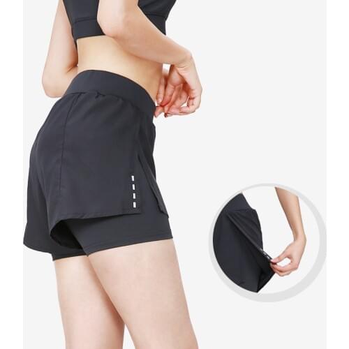 2 In 1 Women Running Shorts Summer Marathon Quick Dry Elastic Fake Two Shorts Gym Loose Sport Shorts Breathable Yoga Shorts