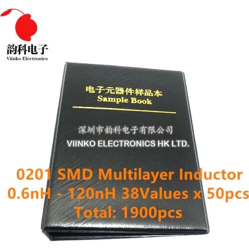 0201 muRata SMD Multilayer Inductor Sample Book 0.6nH~120nH 38Valuesx50pcs=1900pcs Assorted Kit