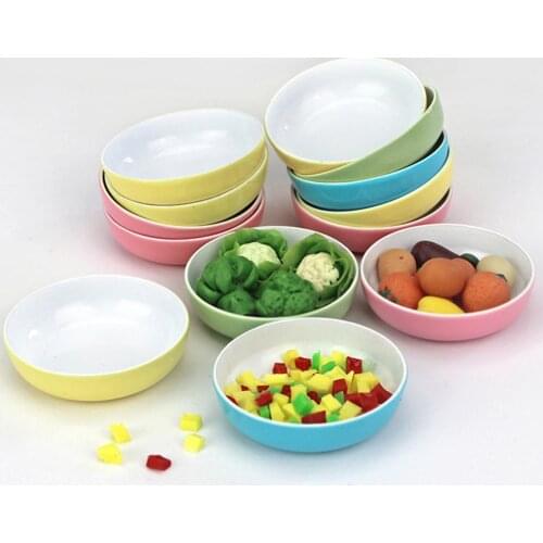 1Pc Doll House Miniature Soup Bowl Plate Figurine Kitchen Toy Tableware Accessory for Children Education Toys For Kids Gift