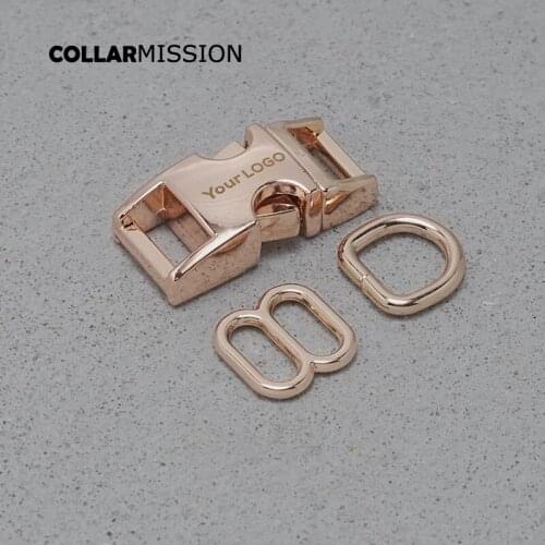 10pcs/lot Engraved (metal buckle+adjust buckle+D ring)for backpack DIY dog cat collar webbing accessory premium 15mm 8 Colours