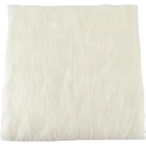 15.7inch Luxurious Square Genuine Sheepskin Leather with Long Plush Wool Fur Chair Car Seat Cover Cushion Pad Area Rug(Natural