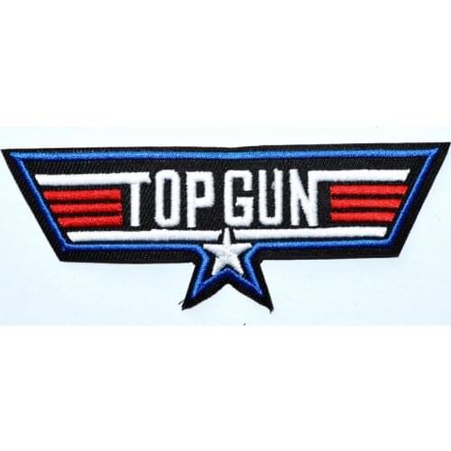 TOP GUN US NAVY FIGHTER PILOT TRAINING AIRFORCE SOW IRON ON PATCH SEW BADGE (Size is about 11.5 * 4 cm)