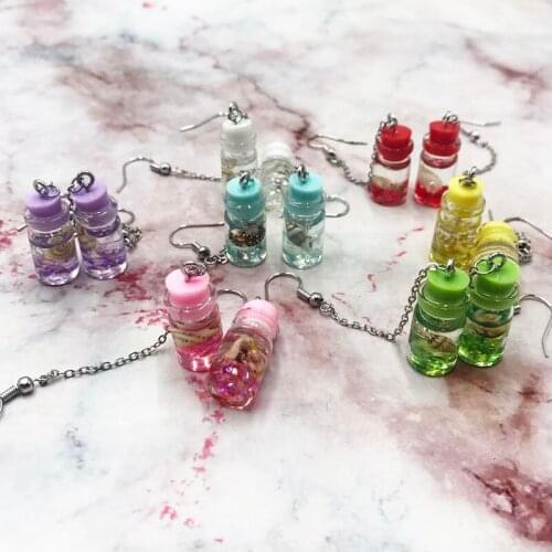 2019 New Arrivals Womens Fashion Little Bottle Flash Shell Earrings Long Statement Tassel Drop Earrings For Women Party Jewelry