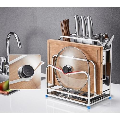 304 stainless steel knife holder kitchen supplies rack cutting board cutting board rack kitchen knife tool storage rack