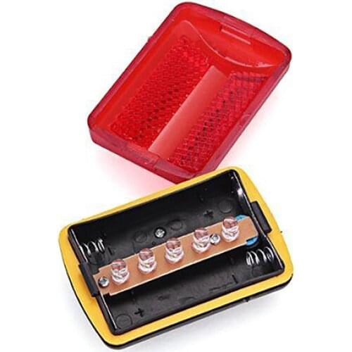 80%HOT 1Pc Flashing Red 5 LED Light Blubs 7 Modes Rear Lamp for Bike Bicycle Fog Light