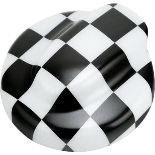 ABS Fuel Tank Filler Protection Cover Gas Cap Cover Trim Decor for Mini Cooper R55 R56 2.0T Black/White Checkered Racing