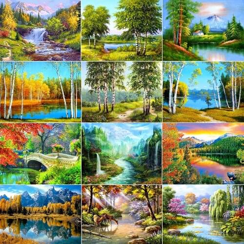 AZQSD Diamond Embroidery Landscape Handmade Gift Diamond Painting Cross Stitch Full Square Scenic Wall Decor 5D DIY BB10425