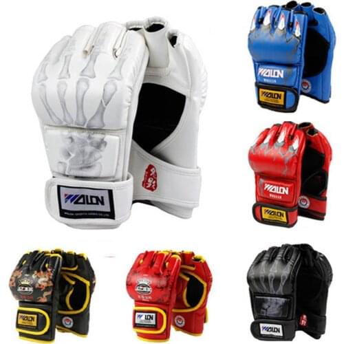 Muay Thai Boxing Gloves MMA Sanda Martial Half Finger Glove 2021 Women Men Adult Fight Sandbag Training Mitts Luva De Boxe