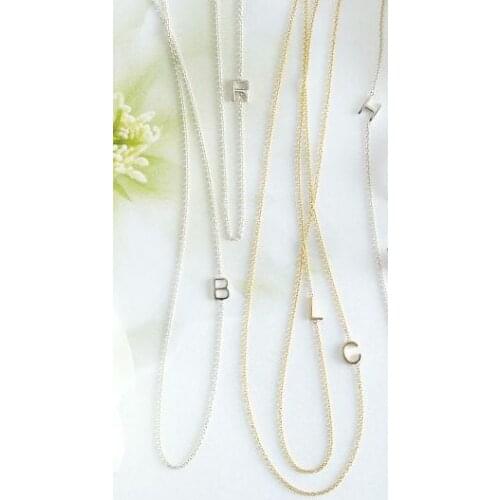 925 STERLING SILVER HARFLİ LONG CHAIN NECKLACE