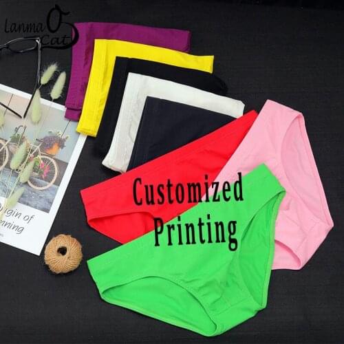 Men Gay Man Cotton Briefs Underwear Custom Printing Gay Men Personal Design Printed Plus Size Briefs Boxer Underpant