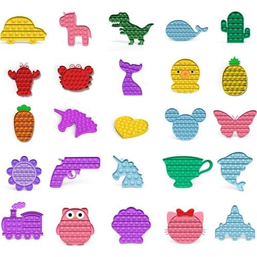 Push Bubble Toy Silicone Reusable Pressure Relief Toy Adult Children Funny Anti-stress PoppIt Fidget Releases Pressure