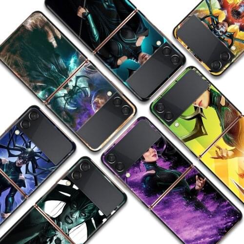 Hela marvel cool Shockproof Cover for Samsung Galaxy Z Flip Flip3 5G Black Phone Case Shell Hard Fundas Coque Capa