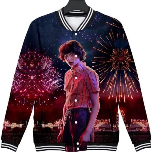 Stranger Thing 3D Baseball Jacket Men Women Autumn Winter Jacket High Quality Print Baseball Jacket Fashion Casual Girls Jacket