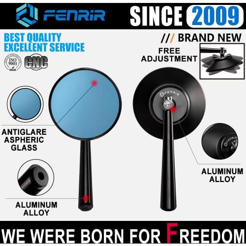 Motorcycle Mirror Round Side Rearview CNC for Honda Rebel CB300R CB650R Yamaha XSR700 XSR900 Kawasaki Z650 Z900RS Suzuki SV650