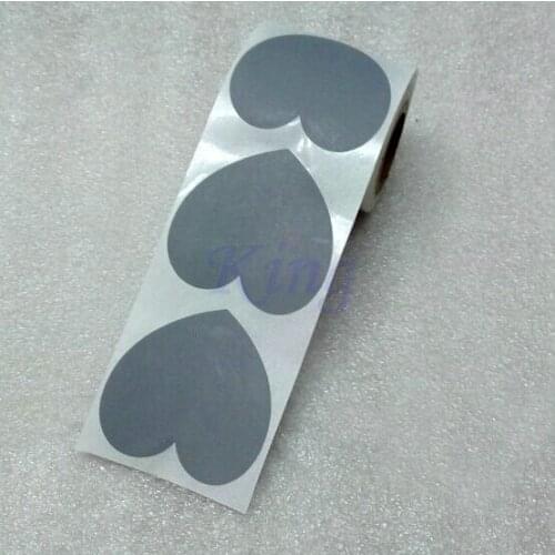 100pcs Scratch Off Sticker 50X50mm Love Heart Shap Silver Color Blank For Secret Code Cover Wedding Party Home Game