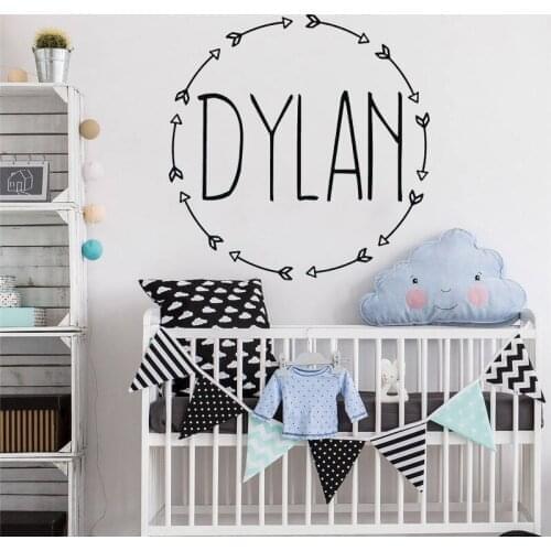 Wall Stickers Personalized Custom Name Decal Wall Art Nursery Baby Decor Kindergarten Kids Bedroom Child decoration Decal HY404