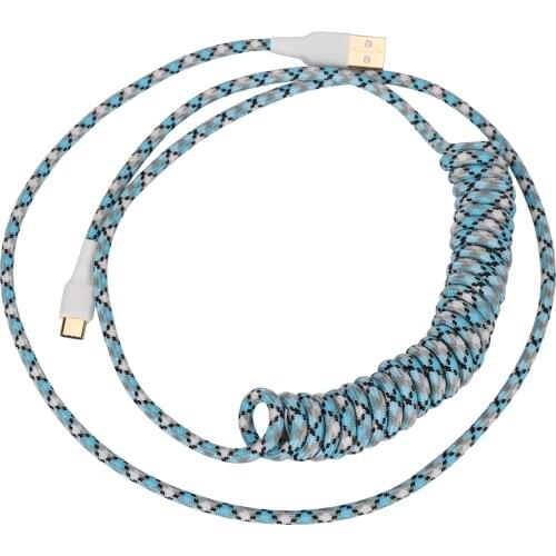 A to Type C Connector Nylon Coiled Cable Durable Data Line For Keyboard Melody 96 DZ60 xd60 ANNE PRO
