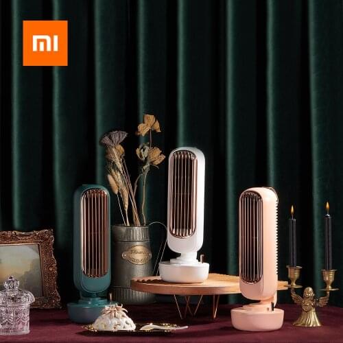2021 Xiaomi New Air Cooler Fan Multifunctional Desktop Silent Air conditioner Humidifier Home Office USB Leafless Cooling Fan