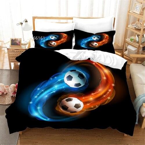 Famous Football Duvet Cover Popular Sports Soccer Bed Quilt Cover For Children Teen Bedding Set 3D Print Single Queen Bedspread