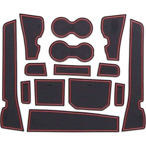 Anti-Slip Gate Slot Mat Rubber Coaster For Chery Tiggo 4 2017 2018 2019 Tiggo4 Tiggo 5x Accessories Car Stickers 14Pcs Red White