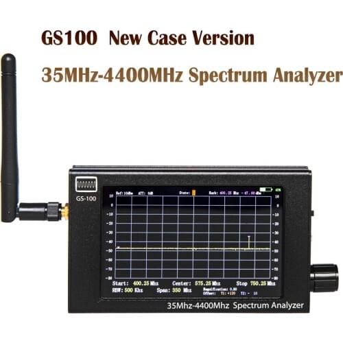 GS100 35MHz-4400MHz TFT LCD Display Screen Handheld Spectrum Analyzer Aluminum Housing Multifunction Utility Tool