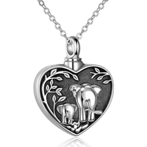 Elephant Mother & Child,Butterlfy Pendant Cremation Memorial Ashes Urn Necklaces For Family Member