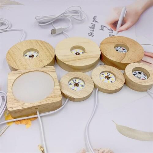 LED Lamp Sphere Tower Holder Wood Stand White Warm Colorful autochanger Light Home Room Office Decoration