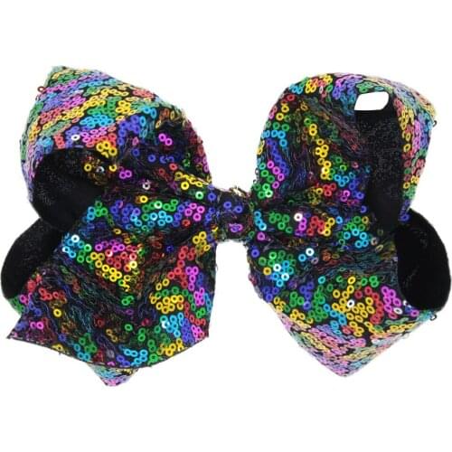 8" Mermaid ReversibleSequin Bow Hair Clip For Kids Girls Handmade Large Bling Jumbo Hair Bows Hairgrips Hair Accessories