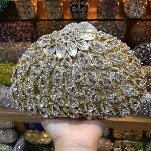 Women floral gold/black Evening Bags Clutch Wedding red champagne dinner banquet Bag Female Clutches Party mini clutch Purse