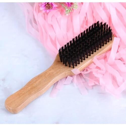 1pc Cushion Hair Comb Hairbrush Wood Handle Boar Bristle Hair Brush Fluffy Combs Barber Hair Styling Hairdressing Styling Tool