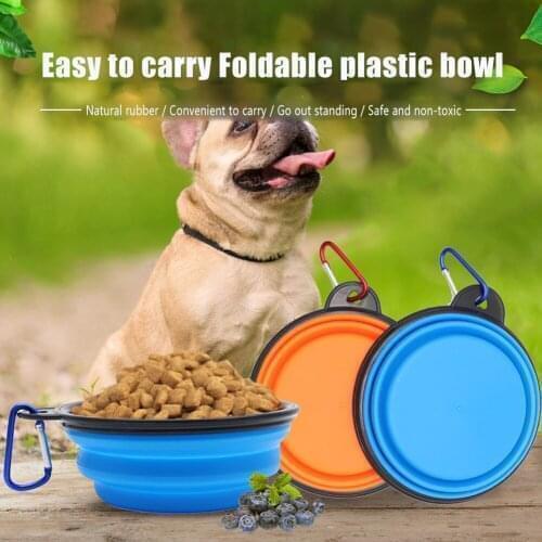 Pet Soft Dog Bowl 1PC Folding Silicone Travel Bowl for Dog Portable Collapsible Folding Dog Bowl for Pet Dogs Food Water Feeding