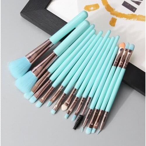 15PCS/Set Makeup Brushes Set Eye Shadow Blending Eyeliner Eyelash Eyebrow Brush Fluorescent Series Beauty Tool