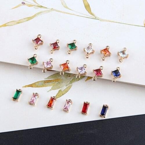 2pcs 2020 New Fashion Classic Zircon Rectangular Double Hangingpendant Earrings Necklace Bracelet Material Jewelry Accessories